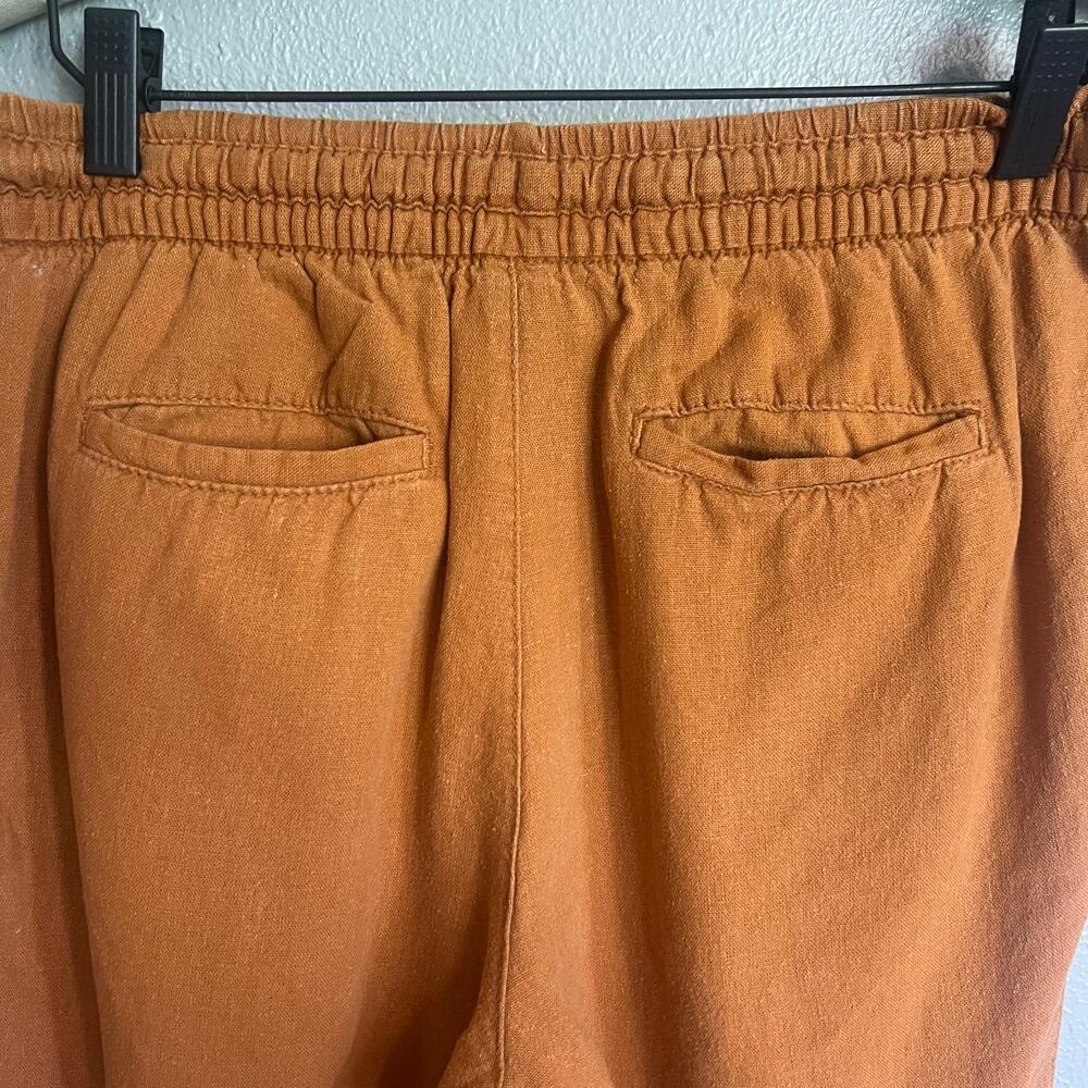 Old Navy Burnt Orange Linen Blend High-Waisted Straight Jogger Pants Size Small - Picture 4 of 10